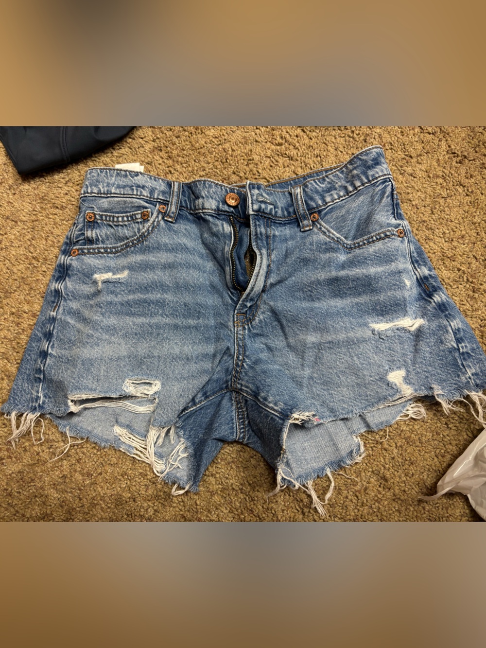 American Eagle Outfitters Distressed Light Blue Denim Shorts